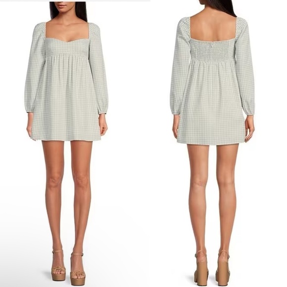 Gianni Bini Dresses & Skirts - Gianni Bini Gingham Dress Women's 10 babydoll Green